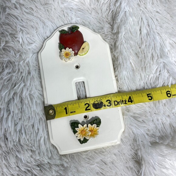 Wooden Apple Floral Light Switch Plate w/ screws - Picture 6 of 6